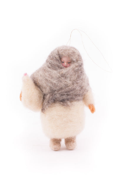 Snowgirl with magic chicken